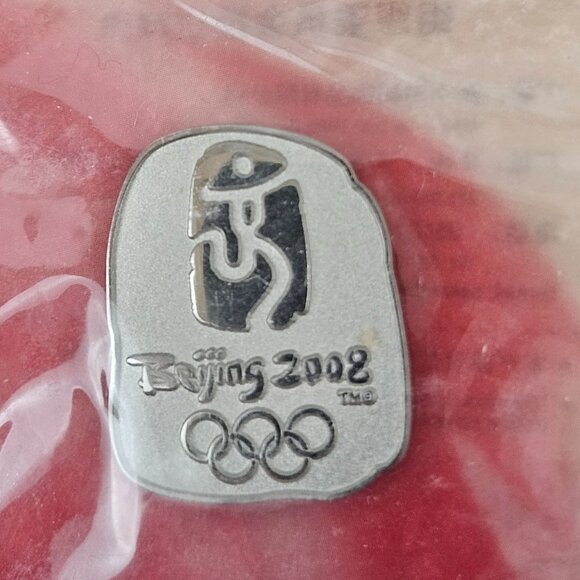 Beijing 2008 Summer Olympics Official Licensed Logo Push Pin New Sealed Metal - Picture 3 of 8